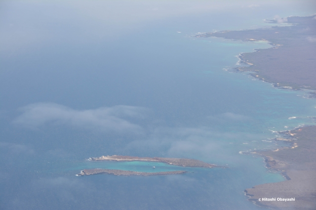 上空から見るガラパゴス諸島